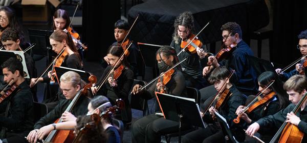 Students performing at the 2023-2024 All County Orchestra Concert